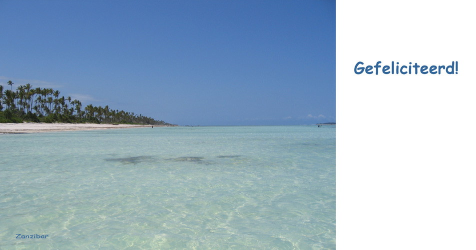 Gefeliciteerd strand Zanzibar